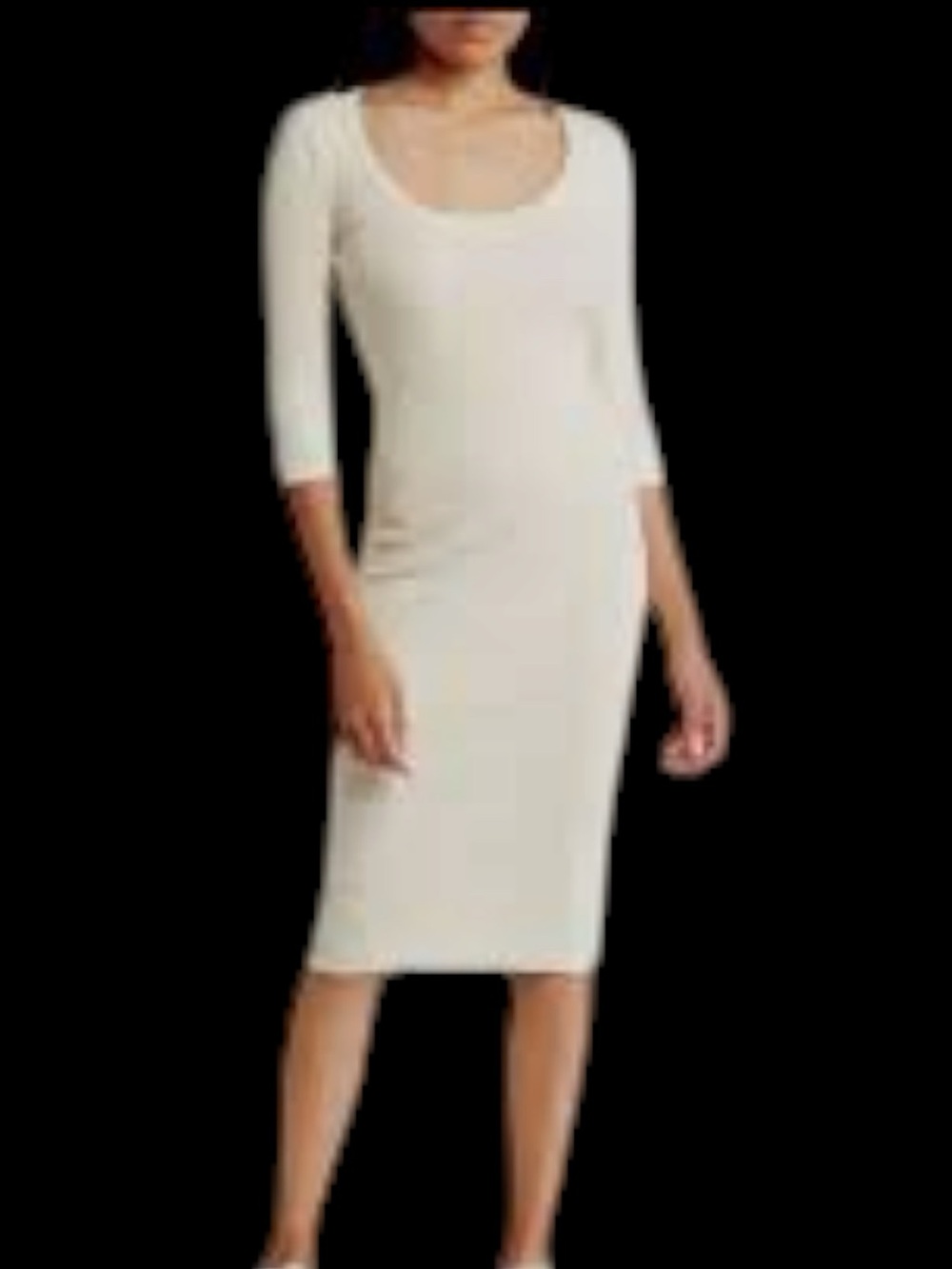 James Perse Scoop Neck Bodycon Dress in white. Sz 3 Large